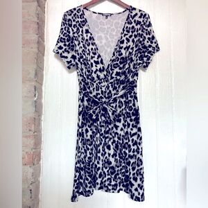 *3 for $20* Curvy Sense wrap-style snow leopard print dress, size 1X.